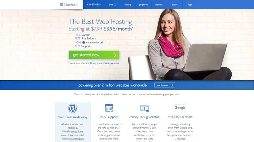 Start your blog with Bluehost